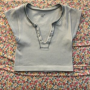 Urban Outfitters Light Gray Ribbed Crop Top